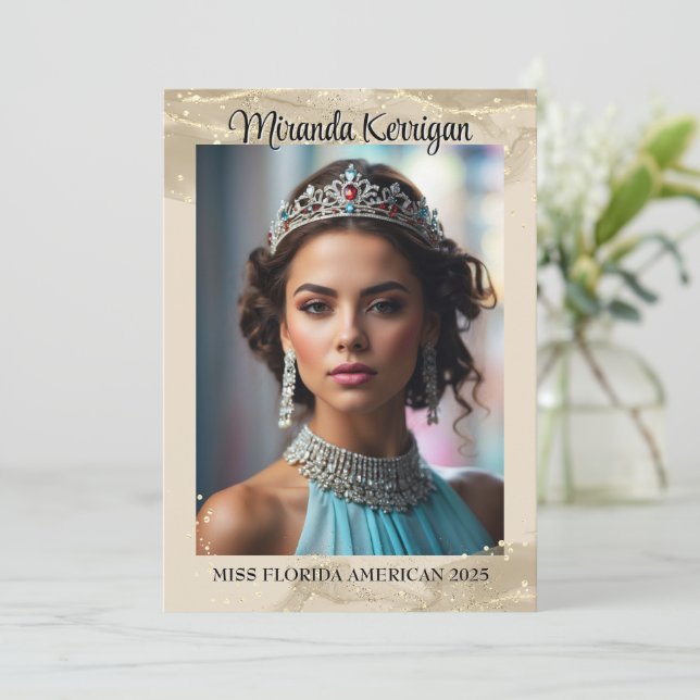 Motor-Skönhetstävling-automatkort QR-kod Spara Datumet (Stående Fram)