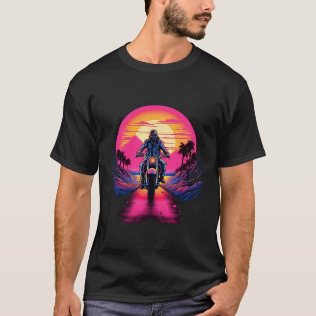 Motor Vivid Färg vid Solnedgång T-shirt (Framsida)