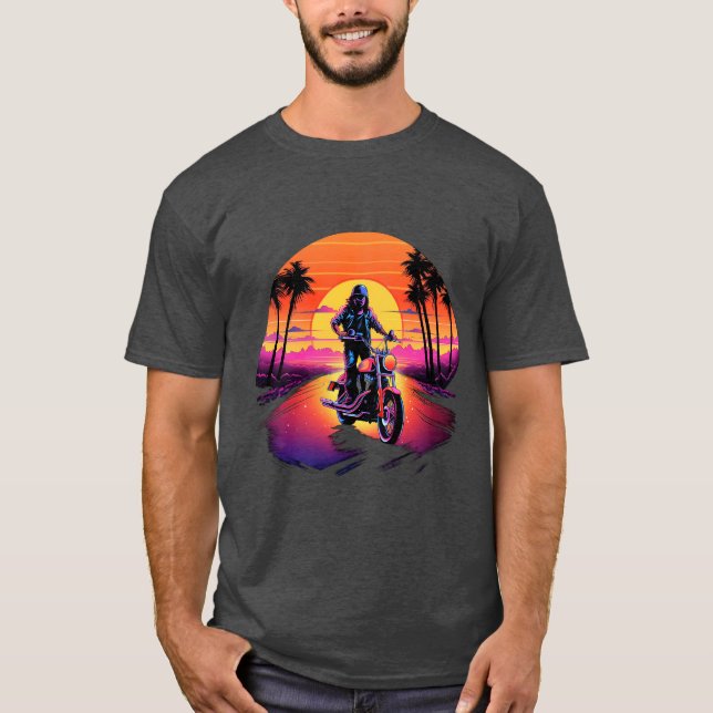 Motor Vivid Färg vid Solnedgång T-shirt (Framsida)