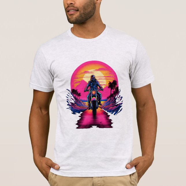 Motor Vivid Färg vid Solnedgång T-shirt (Framsida)
