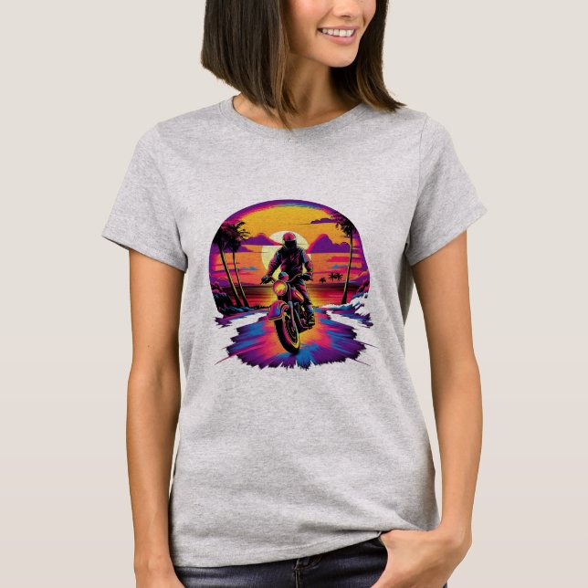 Motor Vivid Färg vid Solnedgång T-shirt (Framsida)