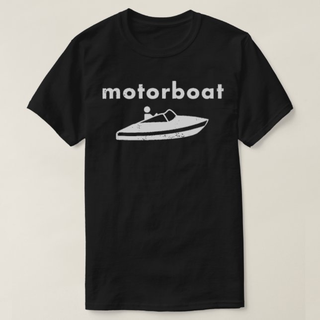 Motorbåt Man Motorbockar T Shirt (Design framsida)