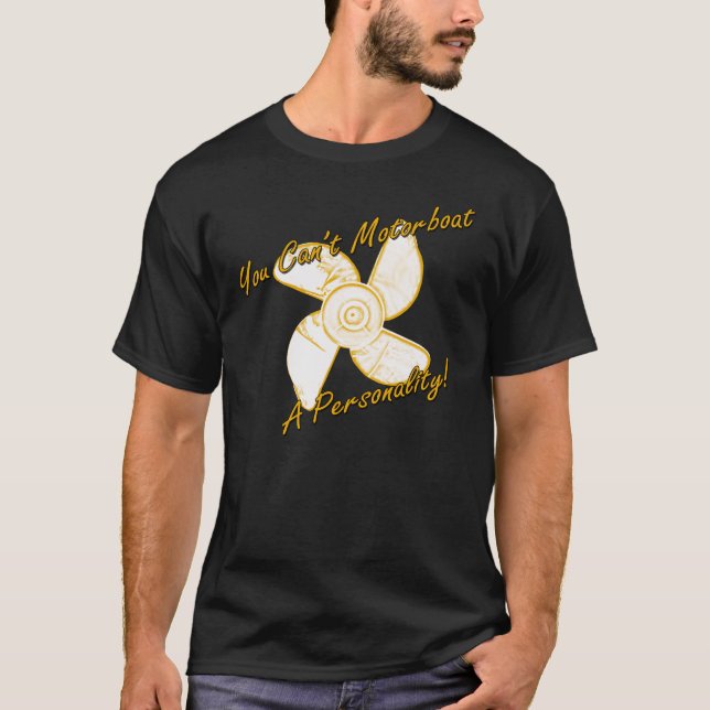 motorbåt som personlighet tee shirt (Framsida)