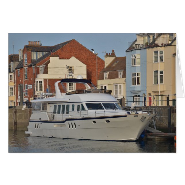 Motorbåtar i Weymouth Hälsningskort (Framsidan Horizontal)