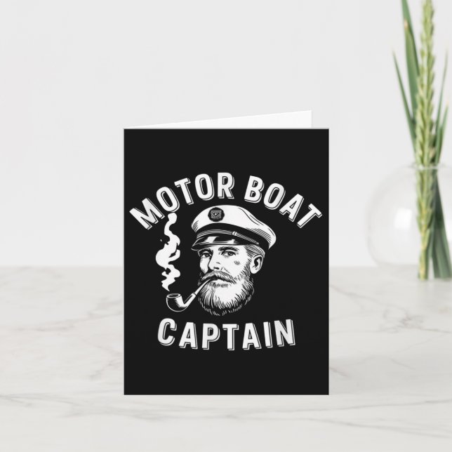 Motorbåtkapten Fast Vatten Nautical Äventyr Kort (Framsida)