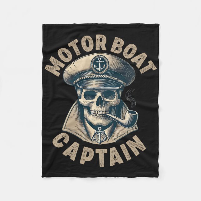 Motorbåtkapten för båtägarens kapten Boating Fleecefilt (Framsidan)