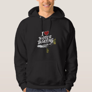 Motorbåtkapten Funny Pontoon Boating Motor Boa Hoodie