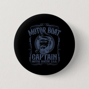 Motorbåtkapten Funny Pontoon Boating Motor Boa Knapp