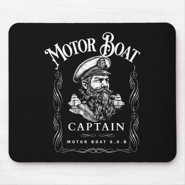 Motorbåtkapten Funny Pontoon Boating Motor Boa Musmatta (Framsidan)