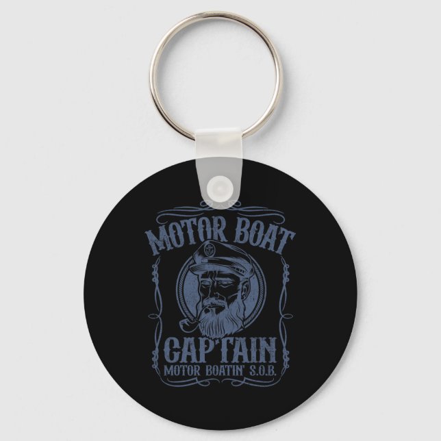 Motorbåtkapten Funny Pontoon Boating Motor Boa Nyckelring (Framsida)
