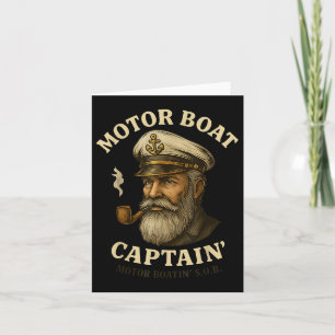 Motorbåtkapten Funny Pontoon Boating Motor Bos Kort