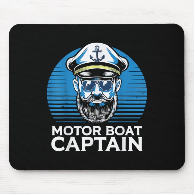 Motorbåtskapten Cool Nautical Retro Sjöman Ocea Musmatta (Framsidan)