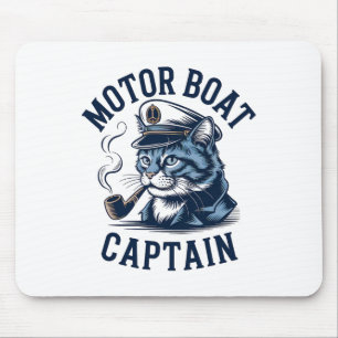 Motorbåtskapten Katt Tröja Rolig Fiske Ponton Musmatta