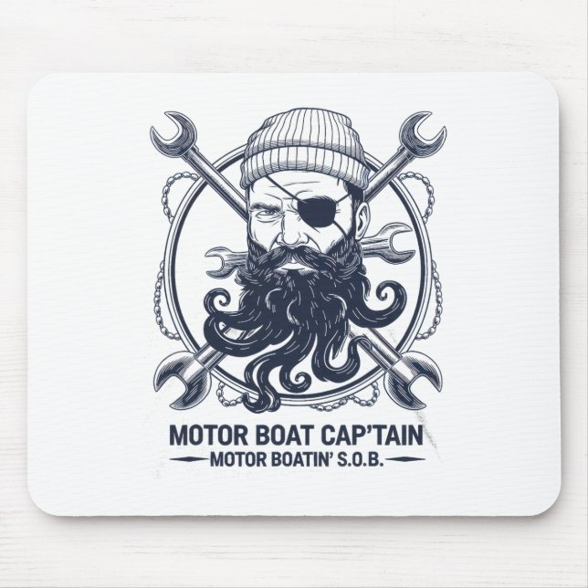 Motorbåtskapten män kvinnor Pontoon Boatin Musmatta (Framsidan)