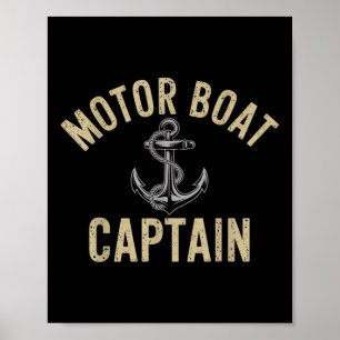 Motorbåtskapten Nautiska Livet Marina Utforskaren Poster