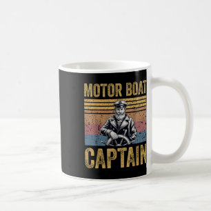 Motorbåtskapten Rolig Ponton Motorbåtsfart Män Kaffemugg