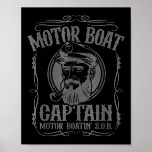 Motorbåtskapten Rolig Pontonbåtsfärd Motorbåt Poster