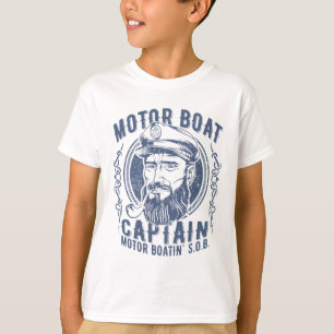 Motorbåtskapten Rolig Pontonbåtsfart Motorbåt T Shirt