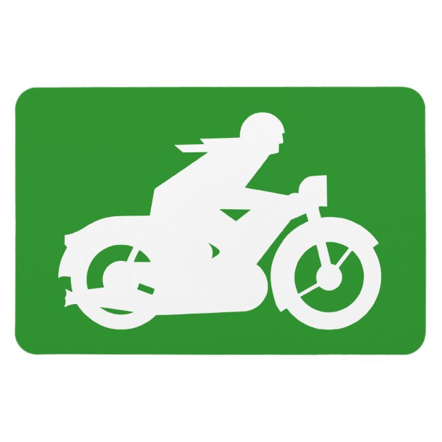 Motorbiker Silhouette-skylt Magnet (Horisontell)