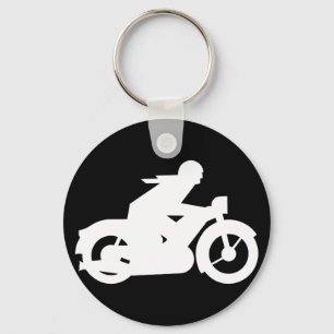 Motorbiker Silhouette-skylt Nyckelring