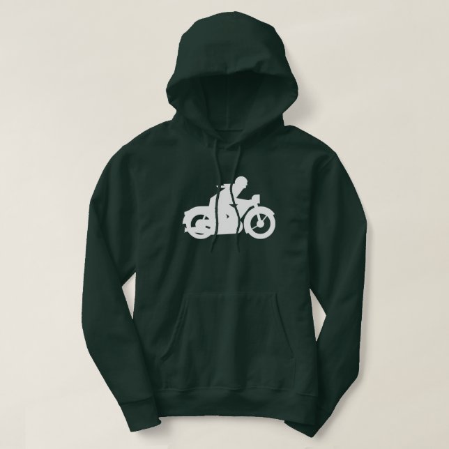 Motorbiker Silhouette-skylt Sweatshirt (Design framsida)