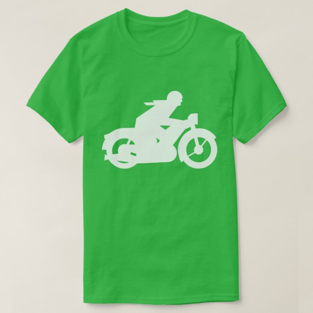 Motorbiker Silhouette-skylt T Shirt (Design framsida)
