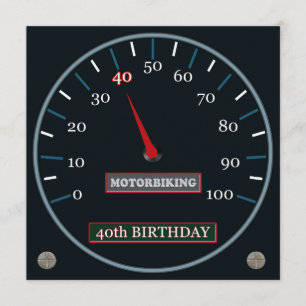 Motorbiking 40th födelsedaginbjudan inbjudningar
