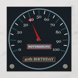 Motorbiking 40th födelsedaginbjudan inbjudningar