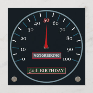 Motorbiking 50th födelsedaginbjudan inbjudningar