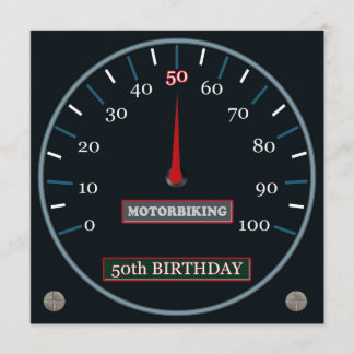 Motorbiking 50th födelsedaginbjudan inbjudningar