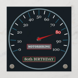 Motorbiking 80th födelsedaginbjudan inbjudningar