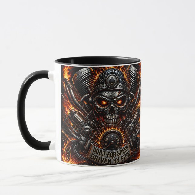 Motorcikelkolv Skull Biker Mugg (Vänster)