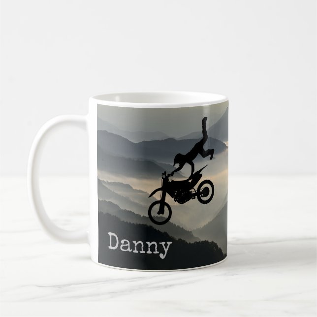 Motorcross Motorcykel Berg Kaffemugge Kopp (Vänster)