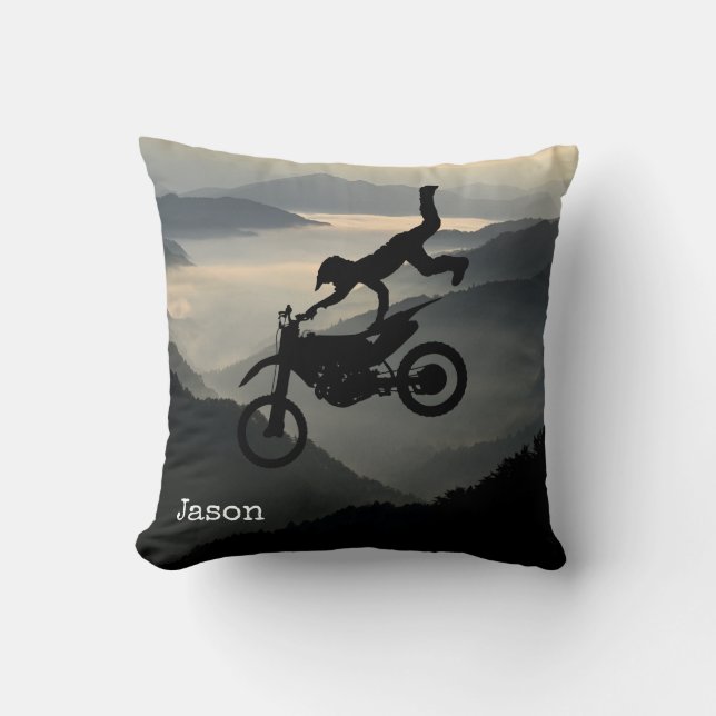 Motorcross Motorcykel Berg Kastkudde Kudde (Framsida)