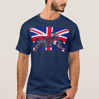 Motorcycle Biker UK Förenade kungariket Union Flag T Shirt