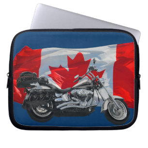 Motorcycle & Canada Flagga Patriotic Laptop sleeve