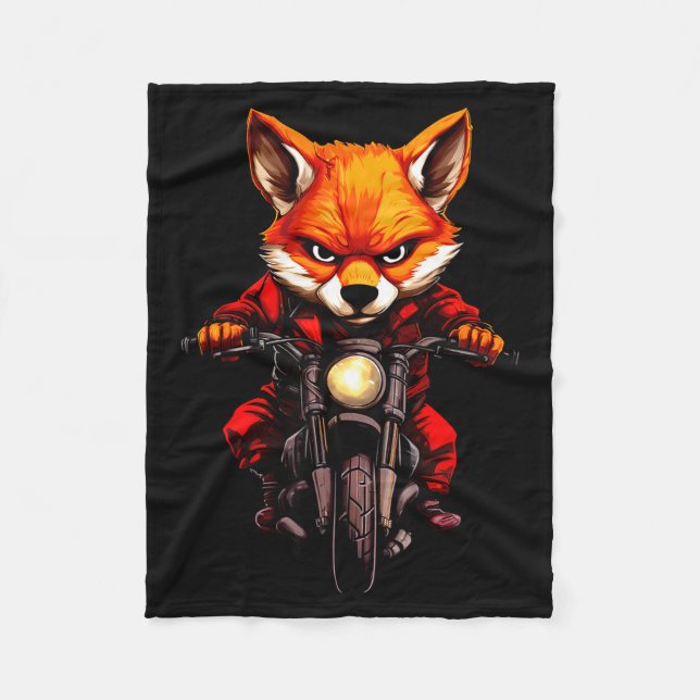 Motorcycle Foxes  Fleecefilt (Framsidan)