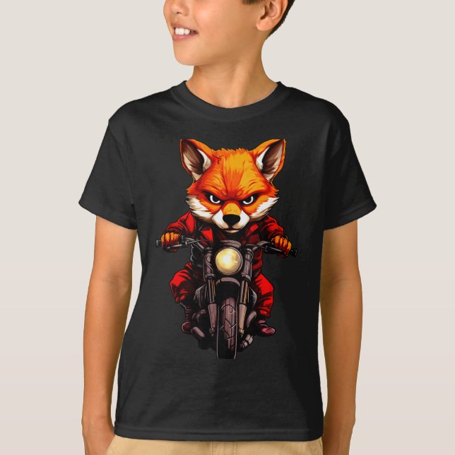 Motorcycle Foxes  T Shirt (Framsida)