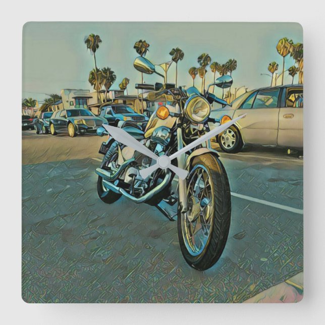 Motorcycle gifts fyrkantig klocka (Framsida)