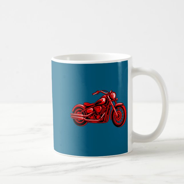 Motorcycle Heart Biker Valentines Day Rider Couple Kaffemugg (Höger)