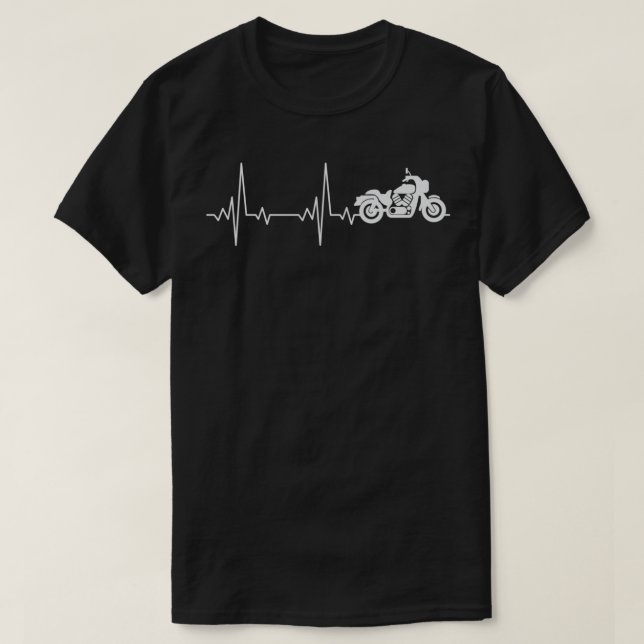 Motorcycle Heartbeat Gift Biker Gift I Love My Mot T Shirt (Design framsida)