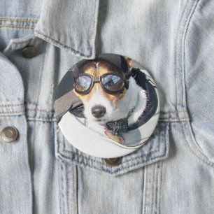 Motorcycle Hog Hund född till Ride Russell Terrier Knapp