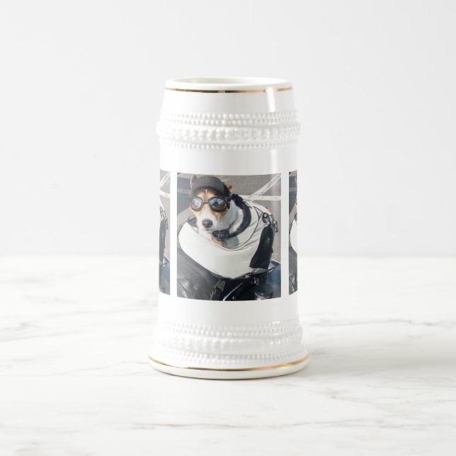 Motorcycle Hog Hund född till Ride Russell Terrier Sejdel (Center)