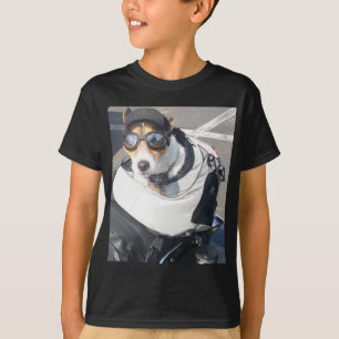 Motorcycle Hog Hund född till Ride Russell Terrier T Shirt