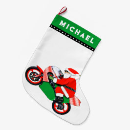 Motorcycle Motocross Helgdag Gift Stor Julstrumpa