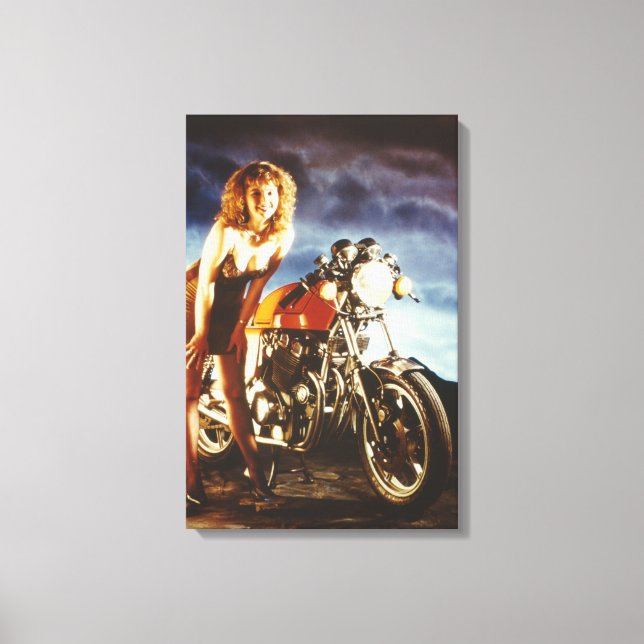 Motorcycle Pinup Girl Canvas (Framsida)