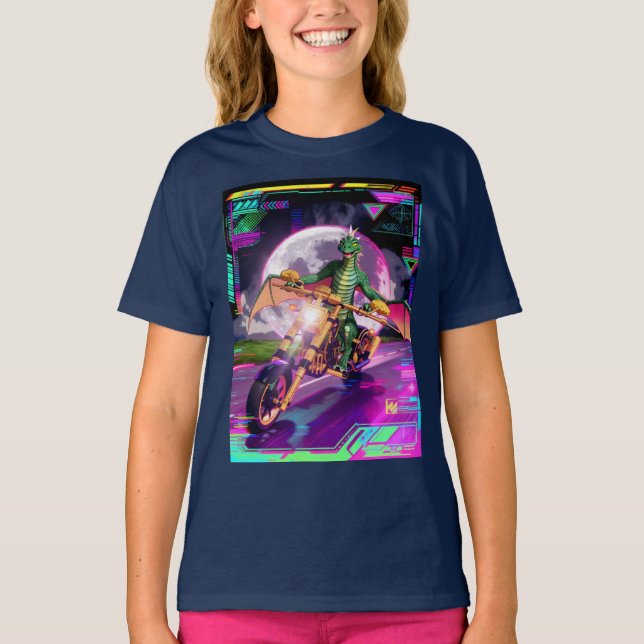 Motorcycle Racing Dragon T Shirt (Framsida)