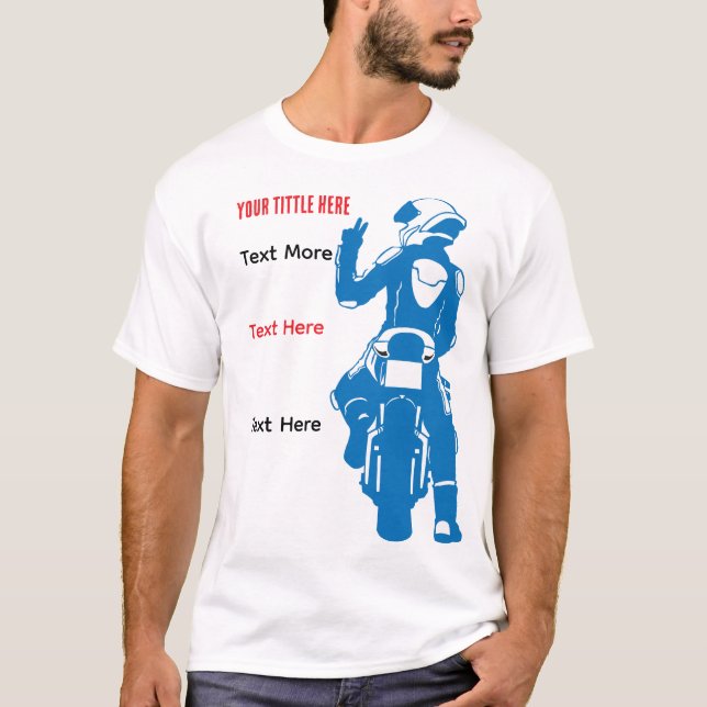 Motorcycle Ride Speed and Freedom Design T Shirt (Framsida)