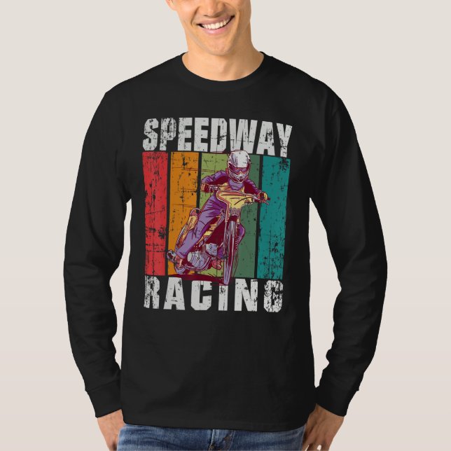 Motorcycle Speedway Racing Flat Track T Shirt (Framsida)