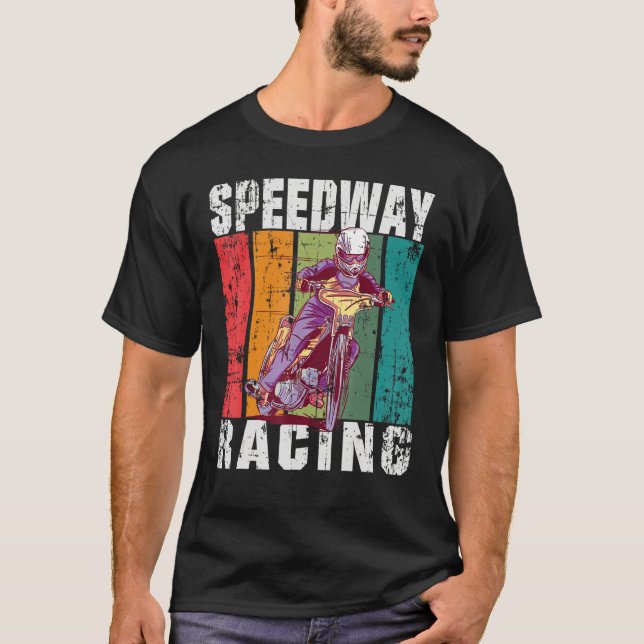 Motorcycle Speedway Racing Flat Track T Shirt (Framsida)